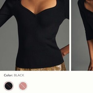 Anthropologie: Maeve Elegant Black Top